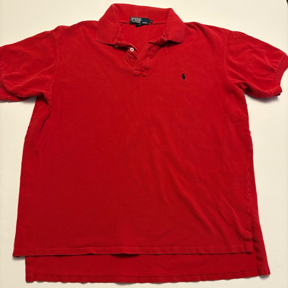 Polo Ralph Lauren Polo Shirt Mens Large Red Short Sleeve Cotton Pique Pony Logo